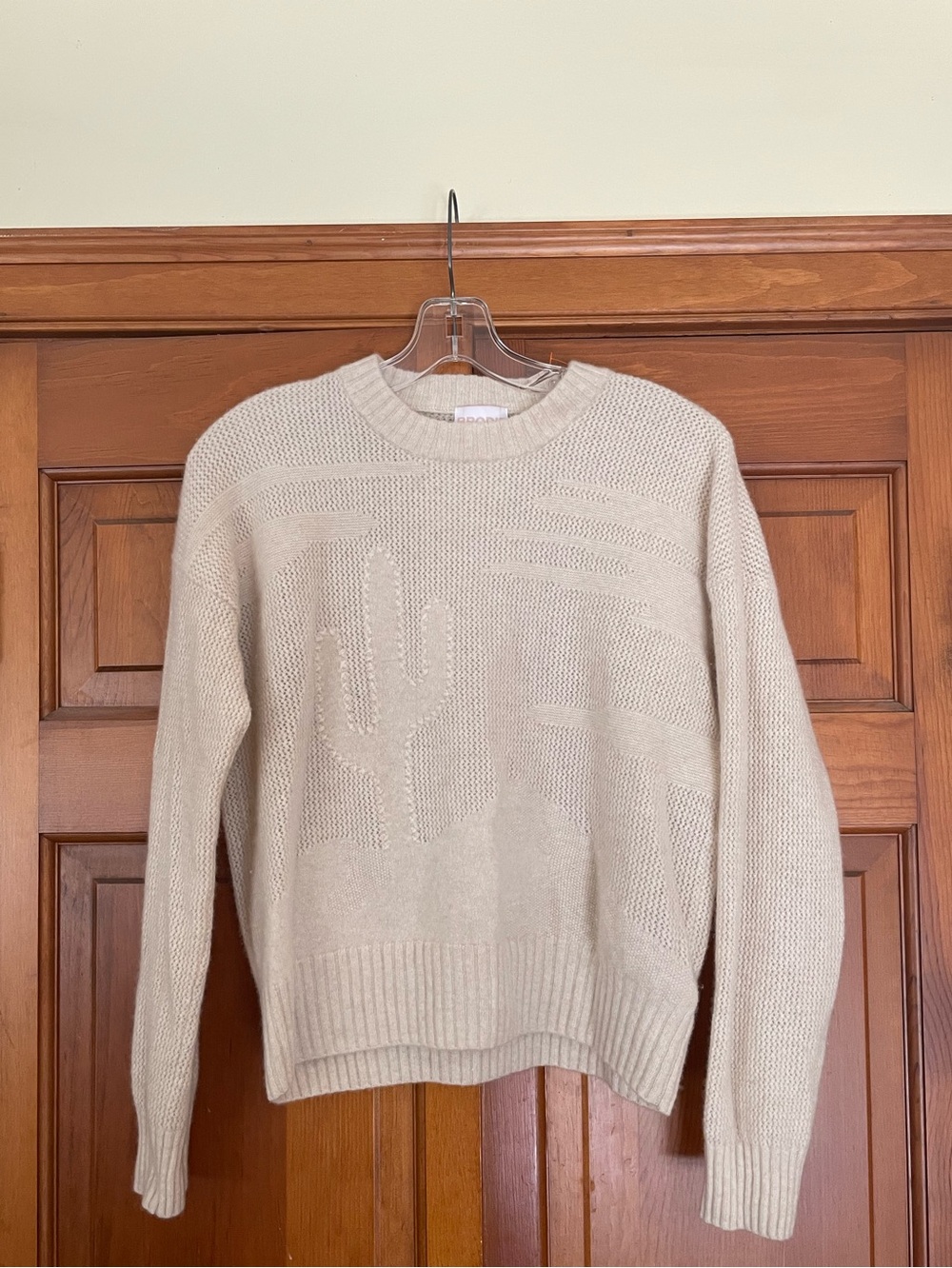 Brodie Cashmere Cream Crewneck Sweater